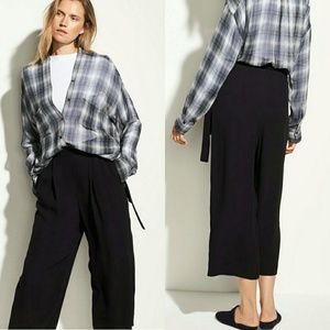 Vince. Belted Italian Crepe Back Satin Cullote 10